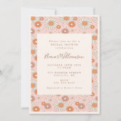 Boho Retro Pastel Pink Floral Vrijgezellenfeest Kaart (Voorkant)