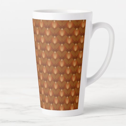 Boho Retro Patroon in 70s Stijl Latte Mok (Rechts)