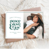 Boho Retro Peace Love Joy Foto met kerstkaart