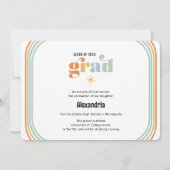 Boho Retro Photo Afstuderen Aankondiging (Achterkant)