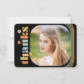 Boho Retro Photo Afstuderen Bedankkaart (Voorkant)