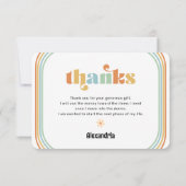 Boho Retro Photo Afstuderen Bedankkaart (Achterkant)