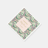 Boho Retro Pink Sage Floral Baby shower Servet (Hoek)