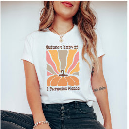 Boho Retro Pompoen en Herfst Seizoen Quote T-shirt