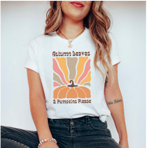 Boho Retro Pompoen en Herfst Seizoen Quote T-shirt