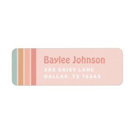Boho Retro Rainbow Birthday Party Return Address Etiket