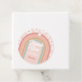 Boho Retro Rainbow Daisy Birthday Party Bedankjes Labels (In situ)