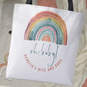 Boho Retro Rainbow Naam Script Oh Baby Tote Bag