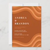 Boho Retro Rainbow QR Code RSVP All in One Weddens Kaart (Voorkant)