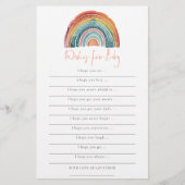 Boho Retro Rainbow Wishes voor Baby shower Game Flyer (Voorkant)