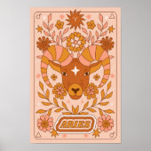 Boho Retro Ram Zodiac Poster (Voorkant)