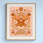 Boho Retro Ram Zodiac Poster