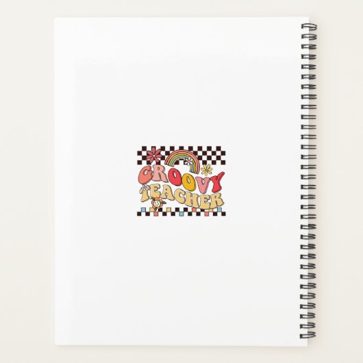 Boho retro regenbogen groovy leraar planner school (Achterkant)