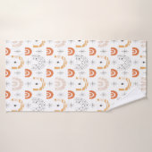 Boho retro regenbooglijnstraalsterren badhanddoek (Badhanddoek)