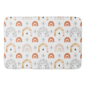 Boho retro regenbooglijnstraalsterren badmat (Voorkant)