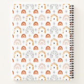 Boho retro regenbooglijnstraalsterren notitieboek (Achterkant)