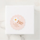Boho Retro Roze Eerste Madeliefje Verjaardag Bedankjes Labels (In situ)