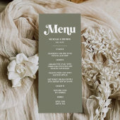 Boho Retro Sage Groene Bruiloft Menu