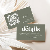 Boho Retro Sage Groene Bruiloft Website Informatiekaartje