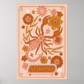 Boho Retro Schorpioen Zodiac Poster (Voorkant)