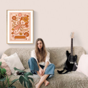 Boho Retro Schorpioen Zodiac Poster