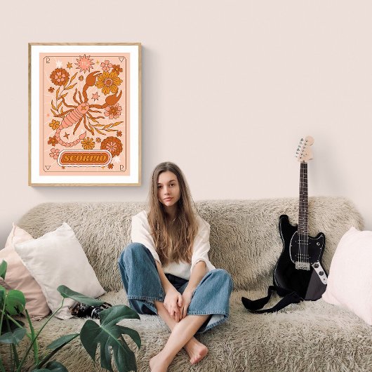 Boho Retro Schorpioen Zodiac Poster