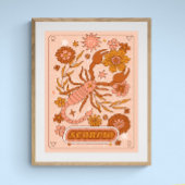 Boho Retro Schorpioen Zodiac Poster