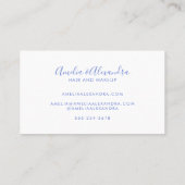 Boho Retro Script Abstract Verlopen Paars Blauw Visitekaartje (Achterkant)