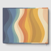 Boho Retro Script Abstract Wavy Lines Geel Blauw Gastenboek (Achterkant)