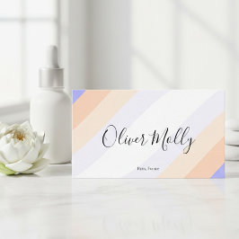 Boho Retro Script Abstract Wavy Lines Pastel Visitekaartje