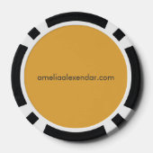 Boho Retro Script Abstracte Golvende Lijnen Geel B Poker Chips (Achterkant)