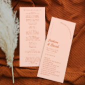 Boho Retro Sinaasappel bruiloft Programmakaart