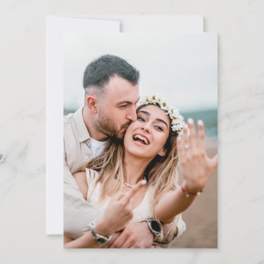 Boho Retro Sinaasappel Daisy Floral Bewaar de datu Kaart (Achterkant)