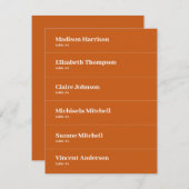 Boho Retro Sinaasappel Trouwplaats Kaart DIY (Voorkant / Achterkant)