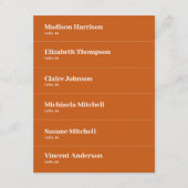 Boho Retro Sinaasappel Trouwplaats Kaart DIY (Voorkant)