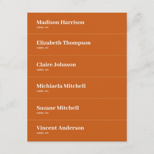 Boho Retro Sinaasappel Trouwplaats Kaart DIY (Voorkant)