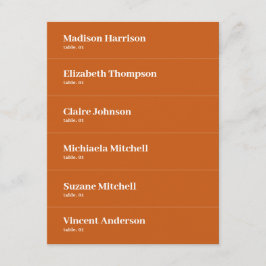 Boho Retro Sinaasappel Trouwplaats Kaart DIY