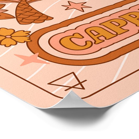 Boho Retro Steenbok Zodiac Poster (Hoek)