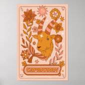 Boho Retro Steenbok Zodiac Poster (Voorkant)