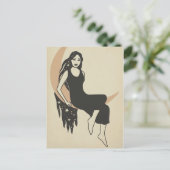 Boho retro stert lange haarhalve maan briefkaart (Staand voorkant)