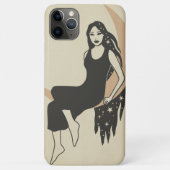 Boho retro stert lange haarhalve maan Case-Mate iPhone case (Achterkant)