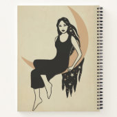 Boho retro stert lange haarhalve maan notitieboek (Achterkant)