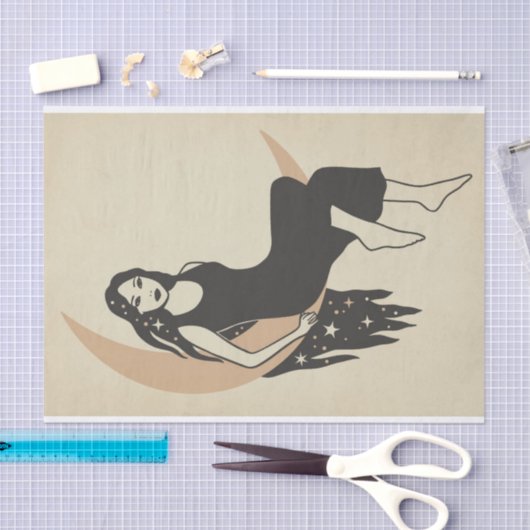 Boho retro stert lange haarhalve maan tissuepapier (Craft)