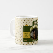 Boho Retro Stippen Camera  Afstudeerder Foto Aange Koffiemok (Voorkant links)