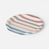Boho Retro Strepen Patroon Papieren Bordje (Gekanteld)
