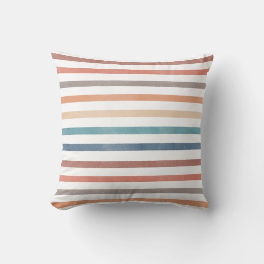 Boho Retro Stripes Pattern Nursery Sierkussen (Voorkant)