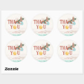 Boho Retro Summer Surf | Dank je  Ronde Sticker (Vel)