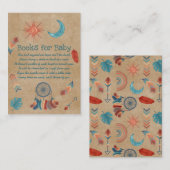 Boho Retro Sun Moon Baby shower Books for Baby Informatiekaartje (Voorkant / Achterkant)