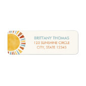 Boho Retro Sun Retroadreslabel Etiket (Voorkant)