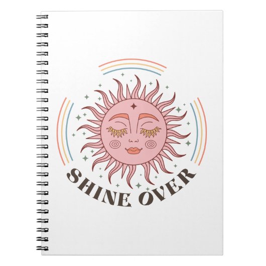 Boho Retro Sun Shine Notitieboek (Voorkant)